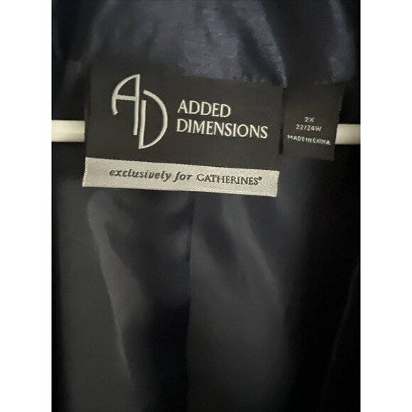 Added Dimensions NWT Catherine's Polished Navy Blue Silver Accents Jacket SZ 2XL - Picture 10 of 11